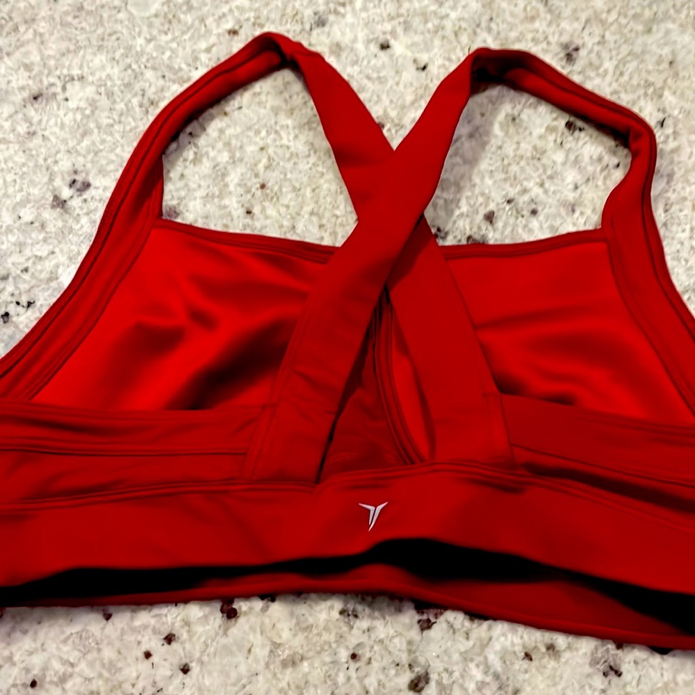 Old Navy Active sports bra, never worn. Size large, vibrant red